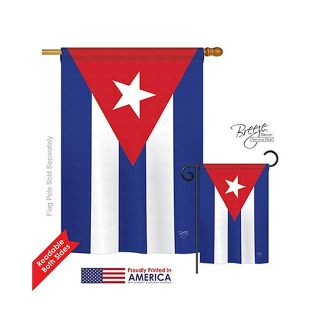 Breeze Decor 08223 Cuba Drapeau de Maison à Impression Verticale Recto-Verso - 28 x 40 Po.