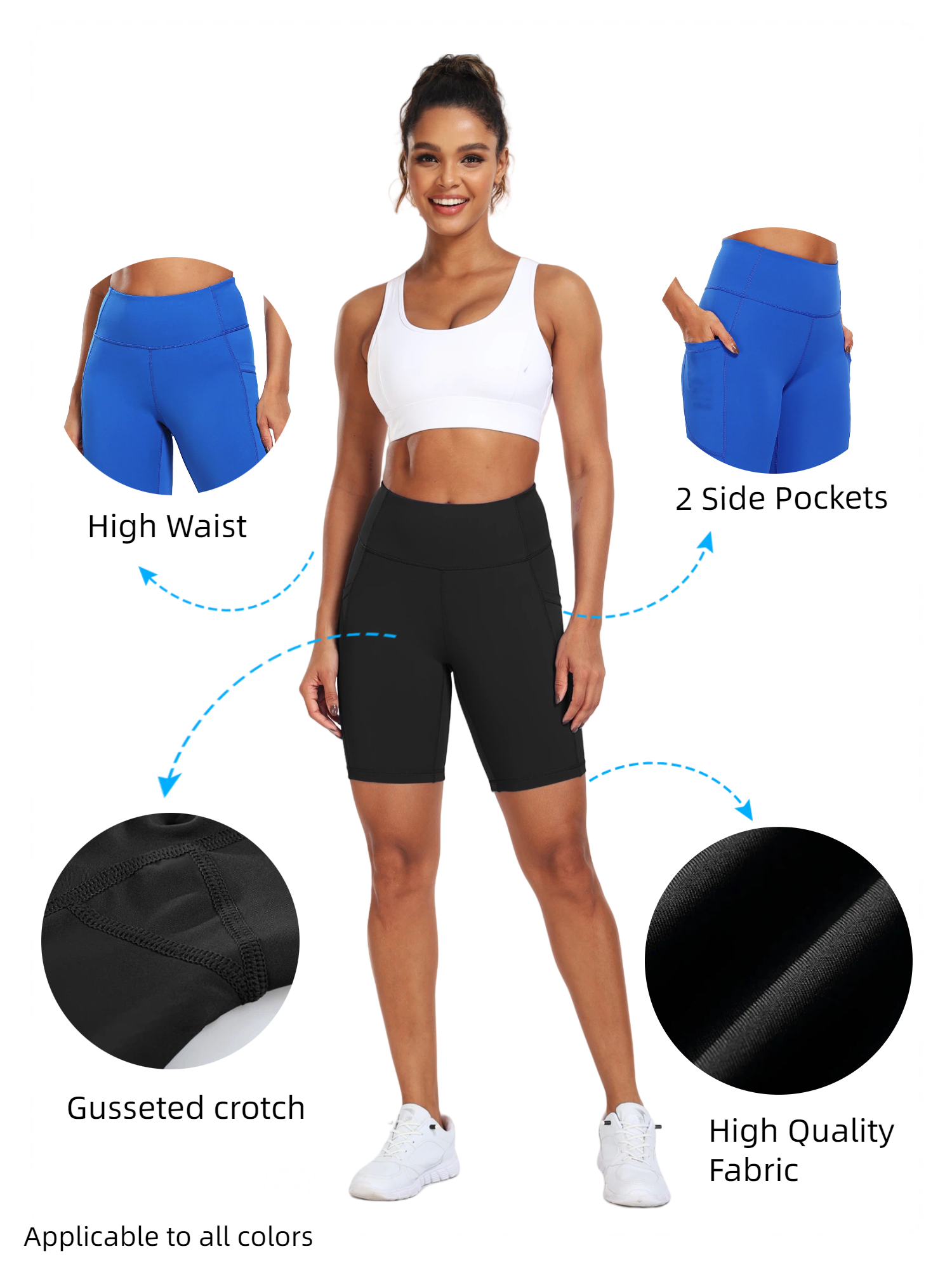 NELEUS Women's 8" High Waist Biker Shorts, Black photo 4