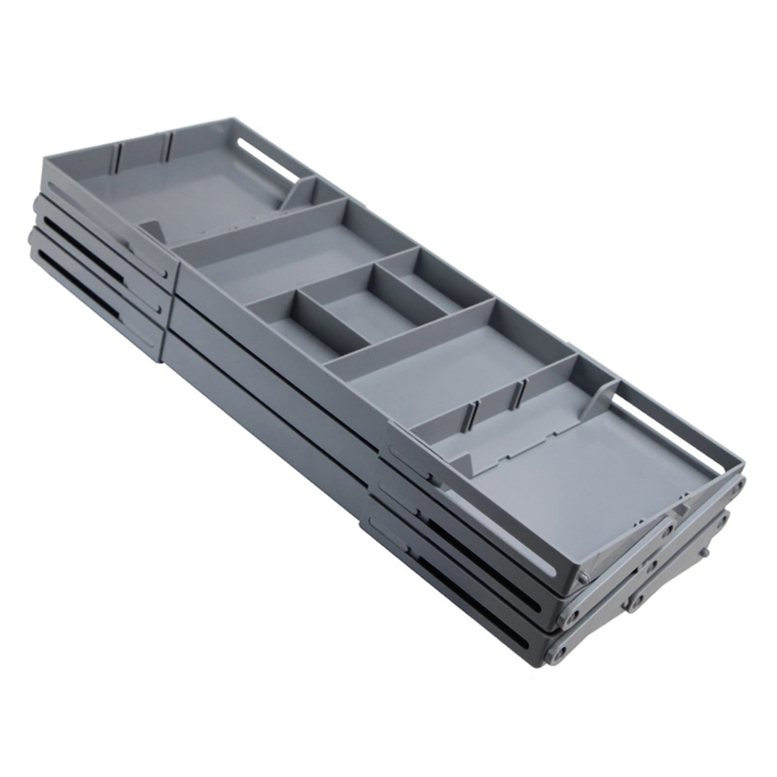 Foldable Jewelry Storage Box Multi Compartments 2/3 Tiers with Adjustable Dividers Tool ,Stationery Storage Organizer Tray Office Office Supplies Crafts Storage Case