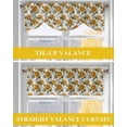 thumbnail image 6 of Autumn Plant Tie Up Valances Curtain, Adjustable Kitchen Vintage Watercolor Sunflower Flower Valances for Windows Decor, Rod Pocket Short Curtains Set for Bedroom/Bathroom, 54"x18", 6 of 8