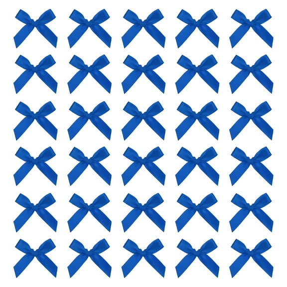 Mini Ribbon Bow 1.8 Inch Mini Small Fabric Satin Ribbon Flower Bows for Craft DIY Cake Sewing Wedding Birthday Party Wrapping Christmas Decoration, (Pack of 70, Dark Blue)