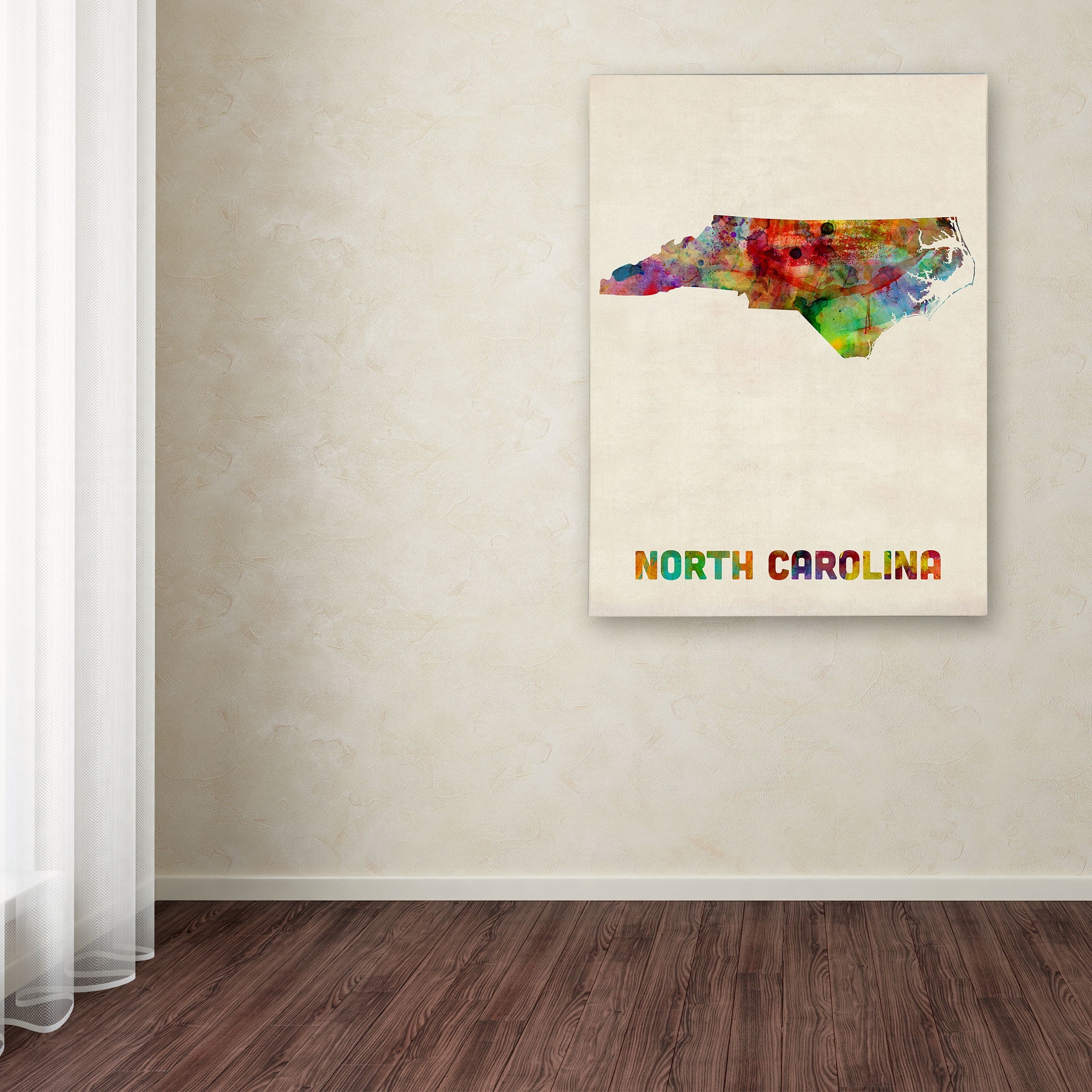 Michael Tompsett 'North Carolina Map' Canvas Art