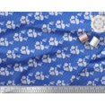 thumbnail image 2 of Soimoi Blue Cotton Duck Fabric Artistic Flower & Dots Print Sewing Fabric Yard 42 Inch Wide, 2 of 3