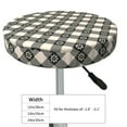 thumbnail image 4 of Hirioo Daisy Plaid Black for Round Bar Stool Seat Covers Washable Stool Cushion Slipcover Elastic Bar Chair Covers for 12-14 Inch Chair-13 inch, 4 of 7