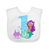 Inktastic First Birthday Mermaid Girls Baby Bib
