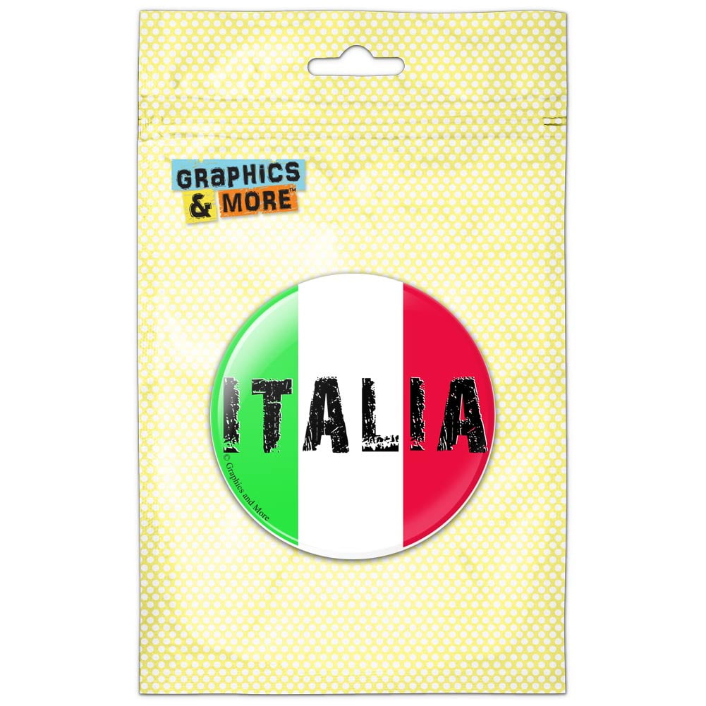 Italia Italy Italian Flag Pinback Button Pin Badge by Graphics and More