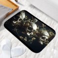 thumbnail image 6 of 1pc Skulls with Vines and Flowers Absorbent Non-Slip Bathroom Thickened Flannel Rug Decor,Soft,Quick Drying,Suitable For Indoor/outdoor Use,Bathrooms,Bedrooms,Kitchens,Terrace,Laundry Rooms,16"x24", 6 of 9