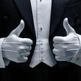 thumbnail image 3 of 3 Pairs White Polyester Marching Gloves, Formal Tuxedo Honor Guard Parade Gloves, 3 of 4