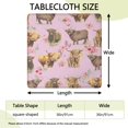 thumbnail image 2 of Pink Highland Cow Flower Pattern Square Fitted Tablecloth with Elastic Edge,Square Table Cover,Washable Elastic Table Cover for Home Kitchen Party Decor 36"x36", 2 of 6