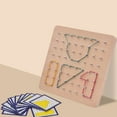 thumbnail image 4 of Qianli Wooden Geoboard Mathematical Manipulative Material Array Block Geo Board – Graphical Educational Toys with 38Pcs Pattern Cards and Latex Bands Shape STEM Puzzle Matrix 8x8 Brain Teaser for Kid, 4 of 5
