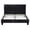 Black-PU Leather, variant on Zimtown Twin Bed Frame with Storage Headboard, Platform Bed with LED and Charging Station, Rustic Brown