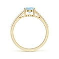 thumbnail image 2 of ANGARA Natural Oval 1 ct Aquamarine Split Shank Ring with Diamond Accents in 14K Yellow Gold for Women (Size-8x6mm) | March Birthstone, Anniversary, Jewelry Gift for Women | Natural Aquamarine Ring, 2 of 11