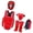 Red five piece set-M, variant on Multifunctional Boxing Fighting Protective Equipment Set Includes Headgear Chest Guard Leg Guards Groin Cup