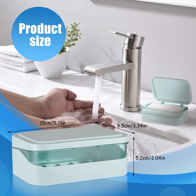 Cateissary El contenedor de jabón PP sostiene el jabón, ahorra espacio y es funcional, fácil de secar, soporte para jabonera elegante Juegos de accesorios de baño