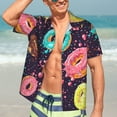 thumbnail image 5 of Picia Donuts1 Gentle Cotton Regular Fit Short Sleeve Casual Hawaiian Shirt for Men-X-Large, 5 of 9