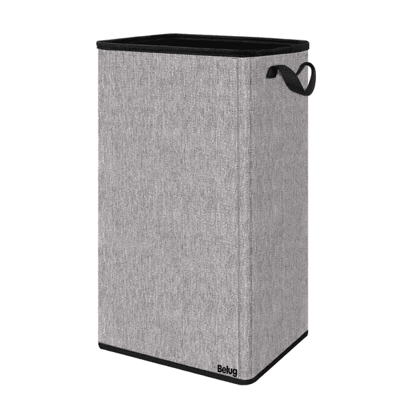 Cesto de Ropa Plegable 80L Grande Rectangular y con Asas Resistentes Belug, Gris