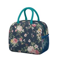 Womens Pioneer Flower Floral Print Pattern Lunch Box for Work,Insulated Lunch Bag for Women,Loncheras Para Mujer,Leakproof Adult Lunch Bag for Work,Beach,Travel,Picnic,Camping