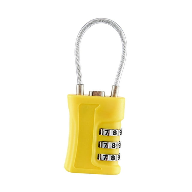 3 Digit Combination Lock PP Luggage Lock Suitcases Padlock for Travel Gym Locker Yellow