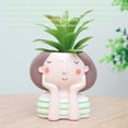 thumbnail image 2 of Macetas de bonsái con forma de niña de dibujos animados, maceta de flores Premium, contenedor de plantas de interior, jarrón de escritorio Suministros de cerámica y alfarería Chica de ensueño Toystoory HA061343-03B, 2 of 6