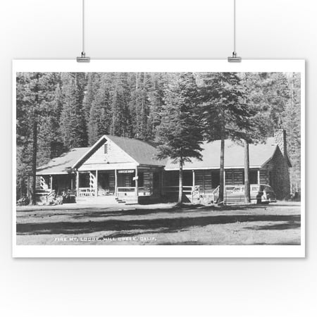 Mountain Lodge Decor Fire Mountain Lodge in Mill Creek, California Photograph (9x12 Art Print, Wall Decor Travel Poster) ()