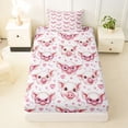 thumbnail image 3 of Erosebridal Pink Pigs Twin Sheet Sets,3D Heart Print Bedding For Girls 3 Pieces, 3 of 6