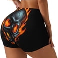 thumbnail image 1 of Fotbe Flame Metal Skull Shorts Sin Costuras – Shorts Deportivos de Cintura Alta para Mujer, Elásticos para Gimnasio, Yoga, Running o Ciclismo-X-Large, 1 of 8
