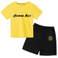 thumbnail image 4 of Conjunto de 2 camisetas y pantalones cortos de algodón de manga corta con estampado de Cobra Kai para niños de 3 a 13 años, ropa para niños y niñas, 4 of 5