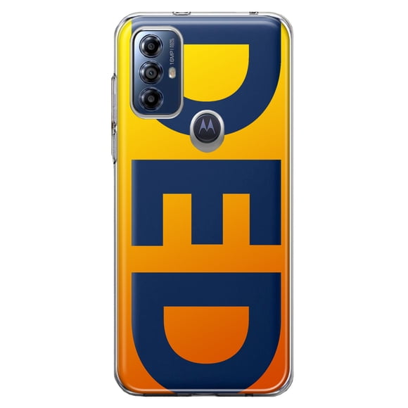 MUNDAZE Motorola Moto G Play 2023 Shockproof Clear Hybrid Protective Phone Case Orange Yellow Clear Funny Text Quote Ded Cover