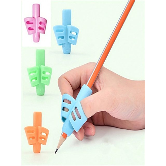 Writing Posture Correction Tool, 2-Finger Silicone Pen Grip Corrector, Learning Writing Correction Device For Kids/Students/School Supplies