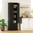 thumbnail image 2 of HOMCOM 71" Kitchen Pantry Cabinet, Farmhouse Kitchen Storage Cabinet, Black, 2 of 10
