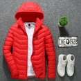 thumbnail image 2 of Vedolay Jackets for Men Fashion Long Coat Slim Thick Coat Warm Jacket Red,XL, 2 of 4