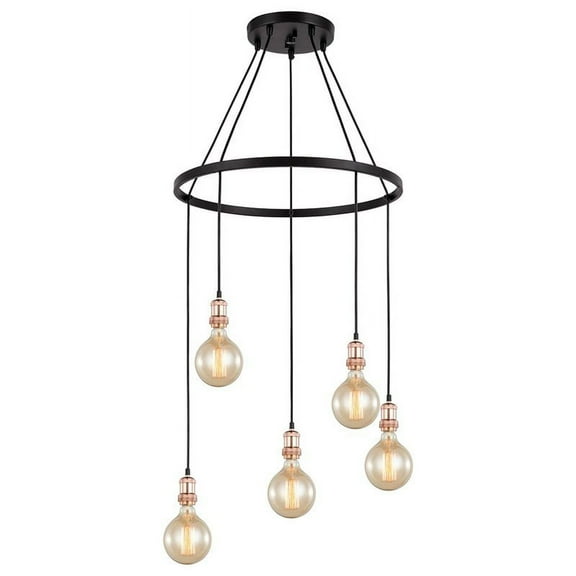 Woodbridge Lighting Fulton G125 5-Light Metal Chandelier in Copper/Bronze