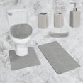 thumbnail image 1 of 7pc Non Slip Mat Rug for bathroom Hunter green Color #6 Ultra Soft Chenille 1 Mat 1 Contour Mat  1 Lid Cover  4pc Ceramic Accessories, 1 of 2
