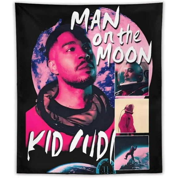 Hip Hop Kid Rap Music Cudi Tapestries flag, Graphic Poster,novelty Wall Hanging, for Bedroom Home Decor 50"x60"