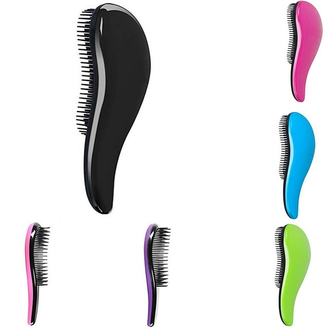 Langgg Adults Portable Detangling Brush Mini Plastic Comb Kid Multicolor ABS Anti Static Massage Hairbrush