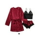 thumbnail image 4 of Guardurnaity Winered Conjunto De Pijamas Transpirables Y Cómodos para Un Sueño Tranquilo Pijamas para Mujer Ropa De Dormir Cuidado Fácil conjuntos de ropa Vino rojo METRO, 4 of 6
