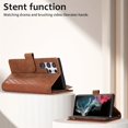 thumbnail image 2 of Zipper Lattice Brown Artificial Leather Sheath Phone Case For Samsung S23 S22 S21 Ultra / S23 S22 S21 S20 Plus / S23 S22 S21 S20 / A52 / A71 / A72 / A22 / A32 / A21S / S20 FE / S10 Plus / Note 10 20 /, 2 of 5