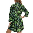 thumbnail image 2 of Xoenoiee Shamrock Hat Print Women’s Bikini Swimsuit Cover Up Button Down V Neck Shirts St. Patrick's Day Long Sleeve Blouse Beachwear Bathing Suit with Chest Pocket, 3XL, 2 of 7