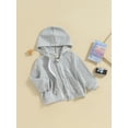 thumbnail image 3 of Bagilaanoe Toddler Baby Boy Hooded Jacket Solid Long Sleeve Zip-up Sweatshirt 12M 18M 24M 3T 4T 5T Kids Fall Casual Outwear, 3 of 8