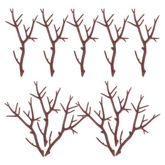 Brown Plastic Deer Antlers for Crafts Durable Christmas Decorative Branches Perfect for Decoration 20 Pieces