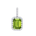thumbnail image 2 of Mauli Jewels Engagement Necklace for Women 2.50 Carat Beautiful Emerald Shape Gemstone And Diamond Pendant 4 prongs 10K White Gold With 18'' Rope Chain|Silver Chain, 2 of 6