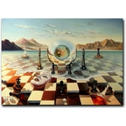 Salvador Dali Wall Art Dalí Chess Mask on the Sea Framed Painting Canvas Art For Bedroom Livingroom Decoration Ready to Hang