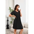 thumbnail image 6 of Ekouaer Nightgowns for Women V-Neck House Dresses Short Sleeve Moo Moos Mumu Dresses Lounge Dress, 6 of 8