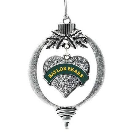 Boy Bear Holiday Ornament - Baylor Bears Pave Heart Holiday Ornament