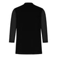 thumbnail image 5 of Women Crewneck Velvet T Shirts 3/4 Length Sleeves Pullover Casual Dressy 2026 Summer Velour Tunic Blouses, 5 of 5