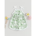 thumbnail image 4 of Suealasg Little Girl Cami Jumpsuit 6M 1T 2T 3T 4T Kids Girls Sleeveless Square Neck Flower Print Tie Up Spaghetti Strap Shorts Toddler Baby Summer Clothes, 4 of 8