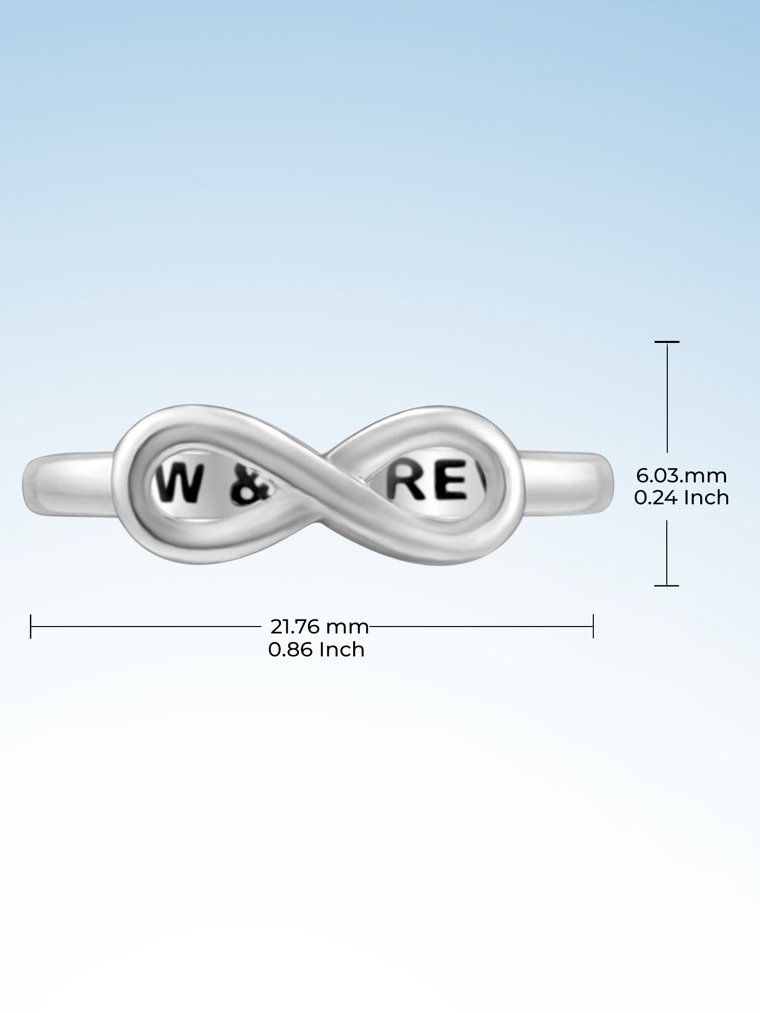 JewelersClub 0.925 Sterling Silver Infinity Friendship Ring for Women | Personalized Now & Forever Eternity Knot Symbol Band