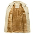 thumbnail image 2 of IROINNID Discount Jacket for Men Loose Solid Turndown Single-breasted Windbreaker Multi-button Coat,Beige, 2 of 8