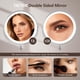 thumbnail image 5 of Espejo de maquillaje grande iluminado 10x, espejo de tocador ajustable de altura recargable de 8 pulgadas, espejo de aumento 1x/10x con brillo de 3 colores, espejo de doble cara ajustable con rotación, 5 of 6