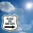 thumbnail image 6 of Please Use Side Gate Right 6 inch X 6 inch Shield Shaped Commercial Grade Plastic Sign Weather Resistant Made in the USA, 6 of 6